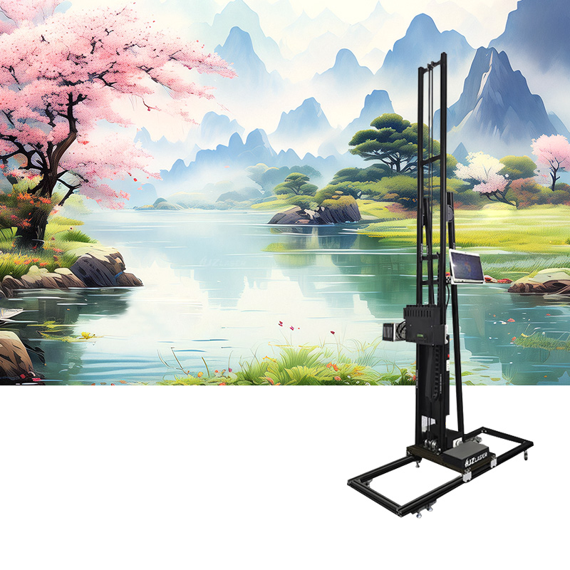 Automatic Vertical Wall Decor Printer/3D Ceramic Tile Glass Digital Murals Cmykw Wall Printer for Logo Background Decorative Wall Printer