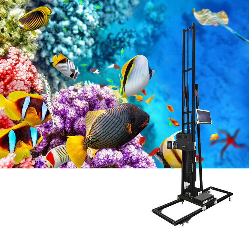 Automatic Vertical Wall Decor Printer/3D Ceramic Tile Glass Digital Murals Cmykw Wall Printer for Logo Background Decorative Wall Printer