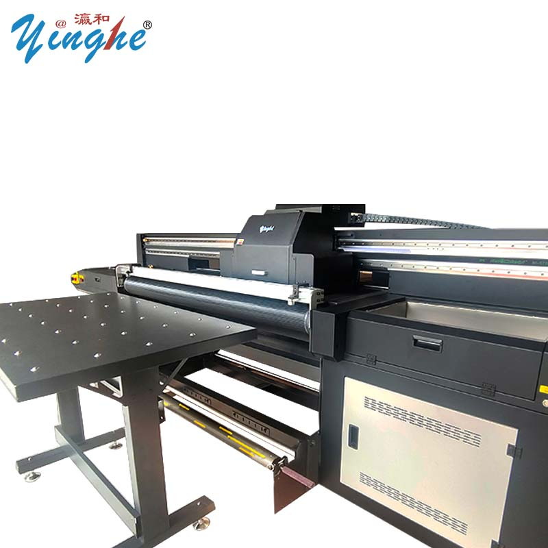 Yh High Quality 8 PCS G5 Printheads1.8m Digital Inkjet UV Hybrid Printer for Wall Paper Ceramic Tile Wood Stick Rigid Flexible Media Promotional Items Printing