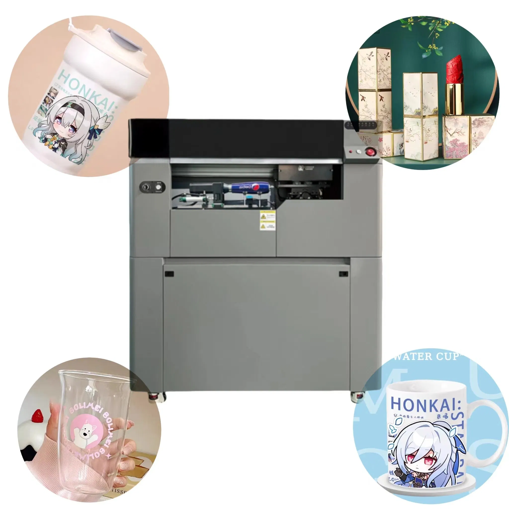 Yh High Speed Cylindrical UV Printer 360 Degree Digital Inkjet Cylindrical UV Printing Machine for Glass Ceramics Bottle Plastic