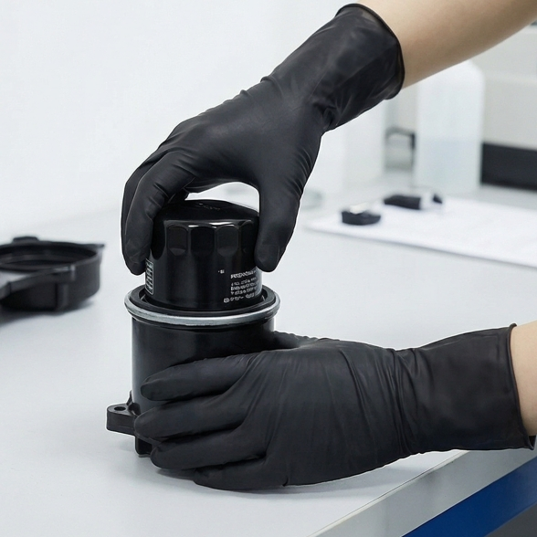 Smooth and Easy to Wear Black Color Disposable Vitrile Gloves/Blended Vinyl Nitrile Gloves for Medical and Non-Medical Applications