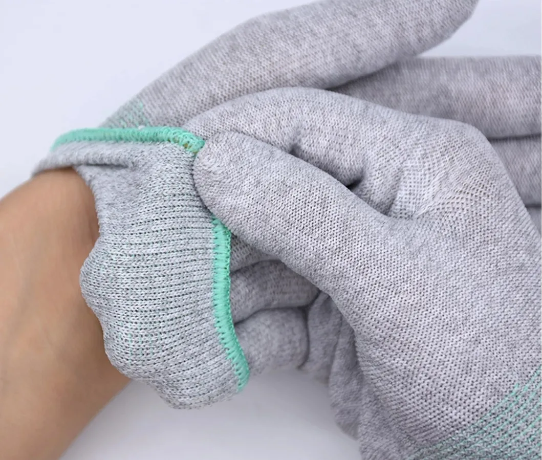 Anti Static Carbon Fiber PU Coated ESD Palm Fit Gloves