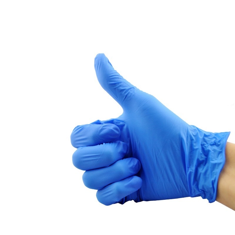 Heavy-Duty Blue Nitrile Gloves - Chemical Resistant, Disposable for Industrial Use
