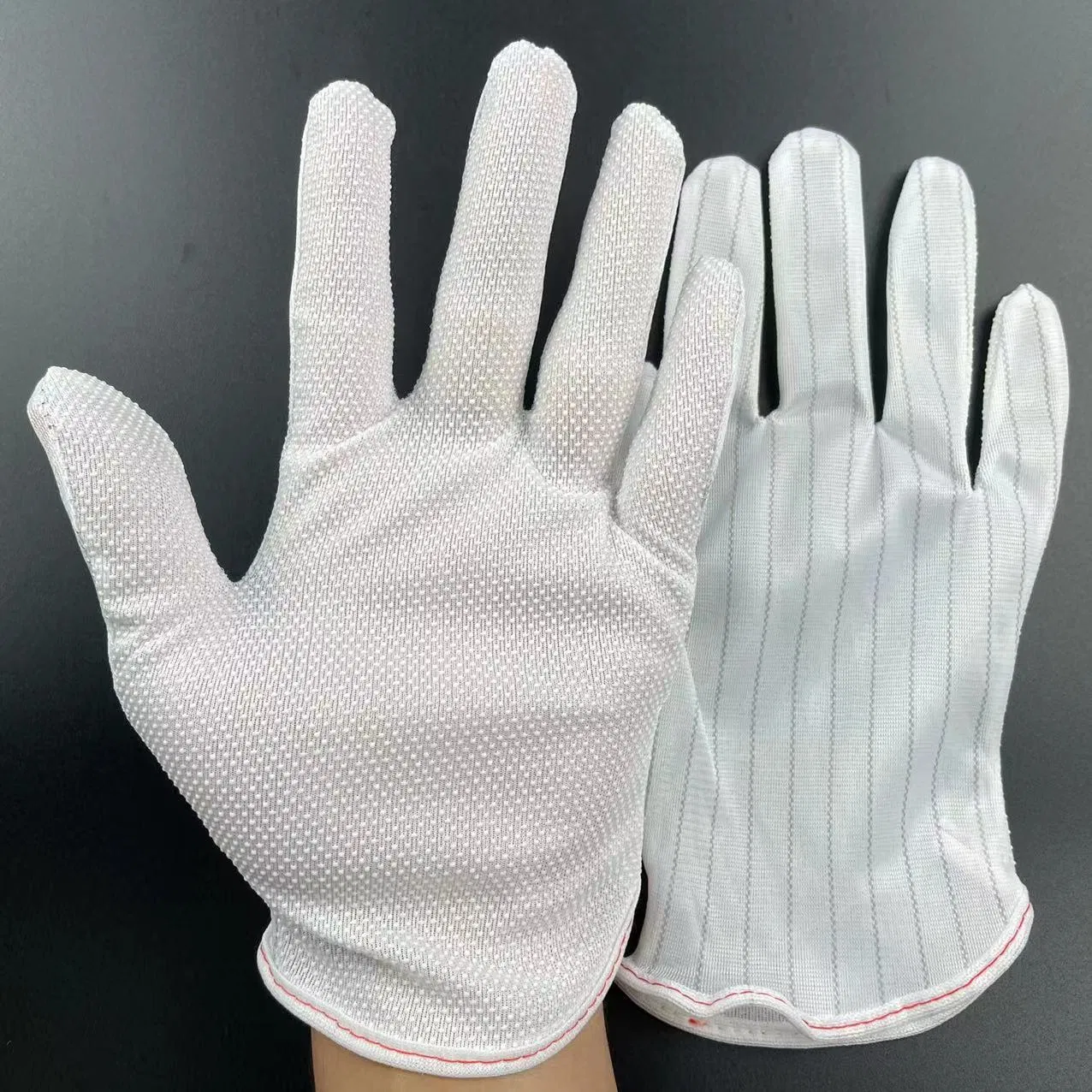 PVC Dotted Conductive Carbon Fiber Strip ESD Gloves Anti-Static Gloves for Electronics Industry