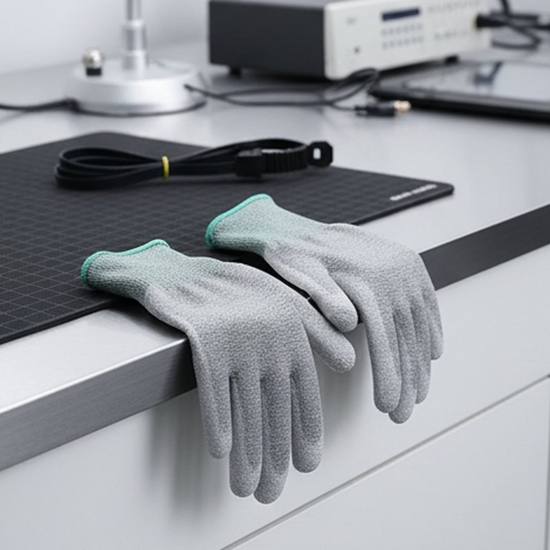 Anti Static Carbon Fiber PU Coated ESD Palm Fit Gloves