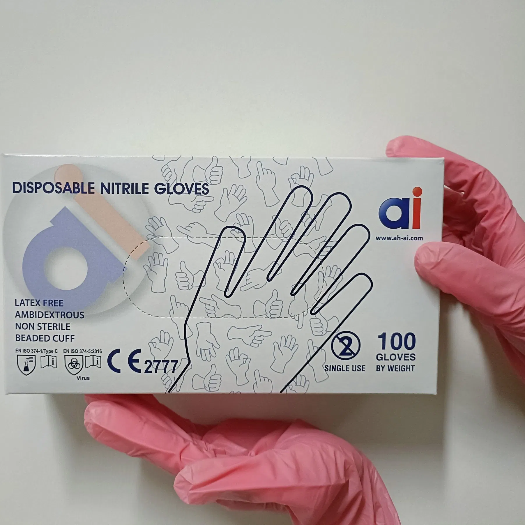 Powder-Free Nitrile Exam Glovesdisposablesafety Rubber Gloves for Medical Salon Household