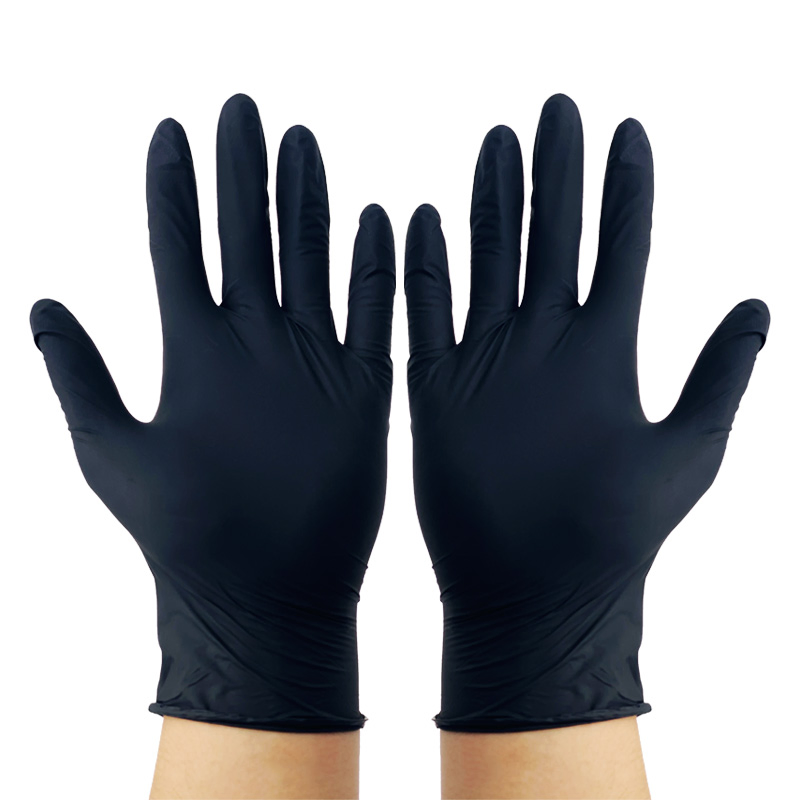 Heavy Duty Black Disposable Nitrile Gloves for Automotive, Tattoo, and Industrial Use