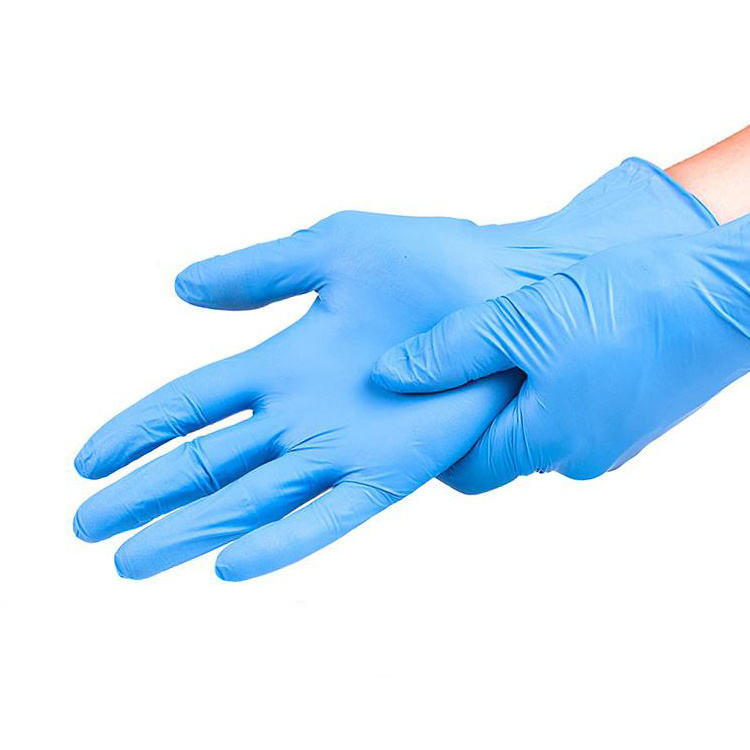 Industrial Blue Nitrile Gloves Disposable Powder Free Chemical Resistant