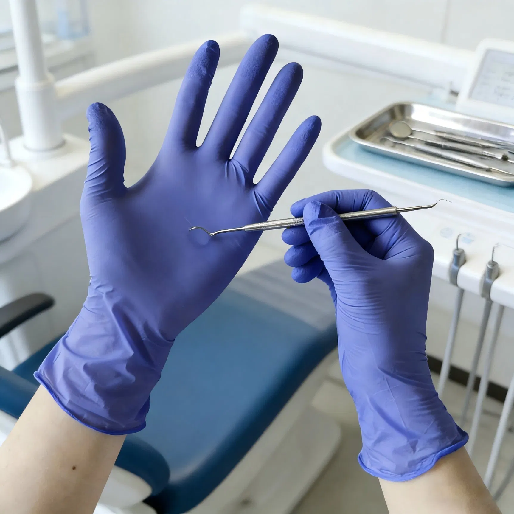 En455 ASTM D6319 Approved Medical Disposable Nitrile Examination Gloves Powder-Free Latex-Free, 100PCS Pack