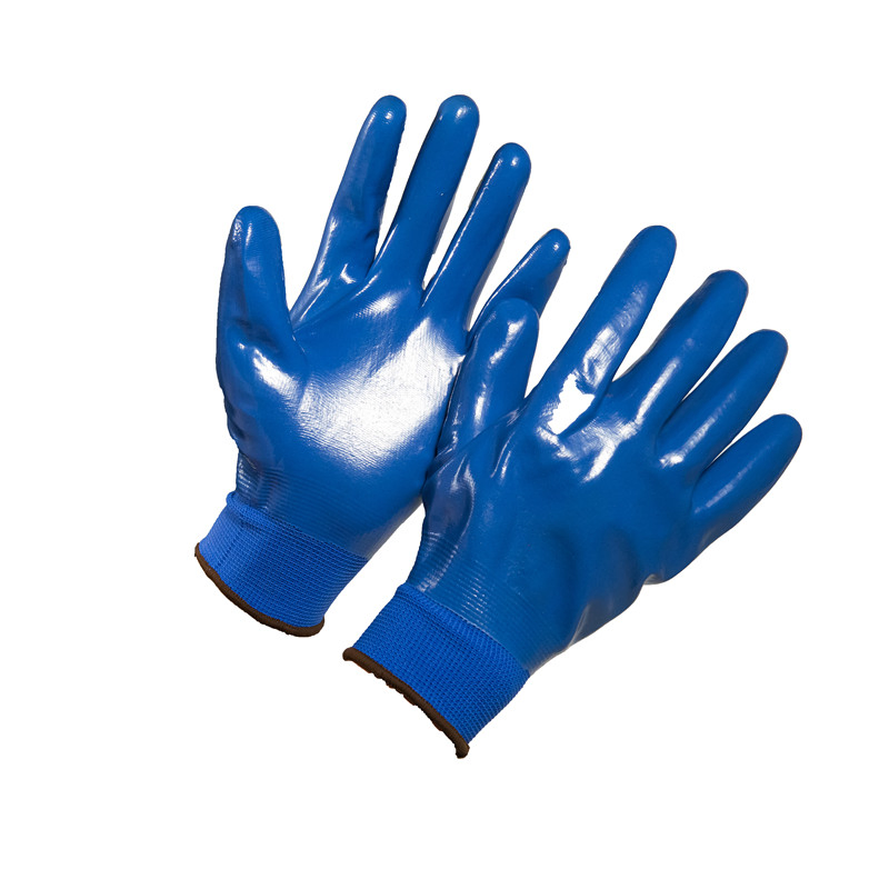 13G Polyester Oil Resistant Heavy Duty Industrial Nitrile Gloves