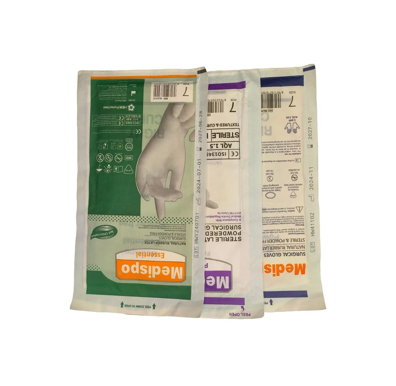 Sterile &amp; Powder-Free Natural Rubber Latex Surgical Gloves Series Not Chlorinated Size 7 Cross-Border Supply