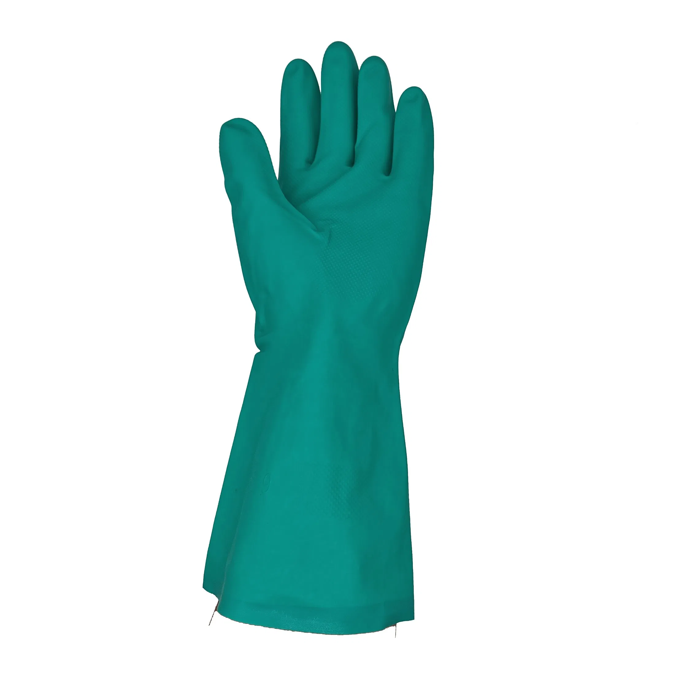Waterproof Heavy Duty Gloves Green Nitrile Guantes De Nitron Guante Nitrilo Industrial