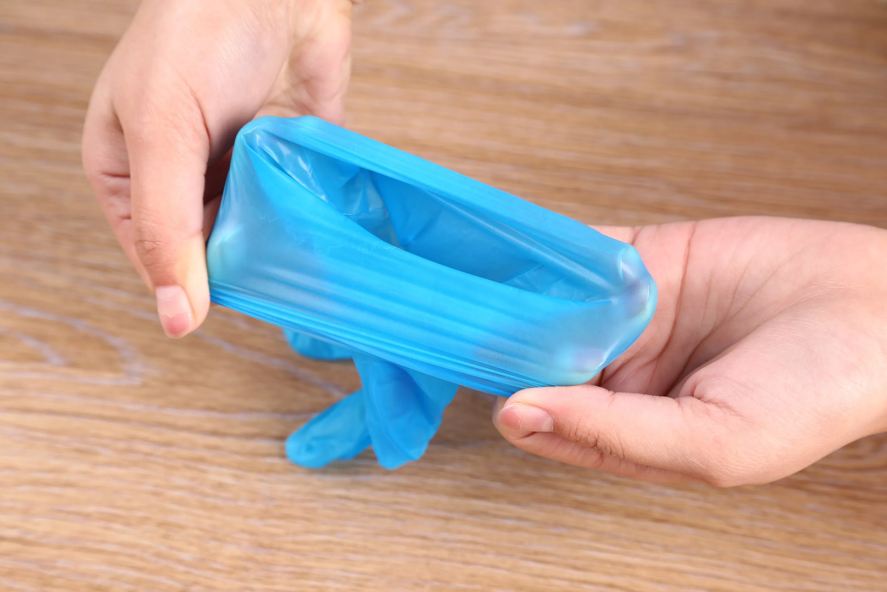 En455 CE Certificated Disposable Medical Examination Blue Vinyl Blend Nitrile Glove Powder Free