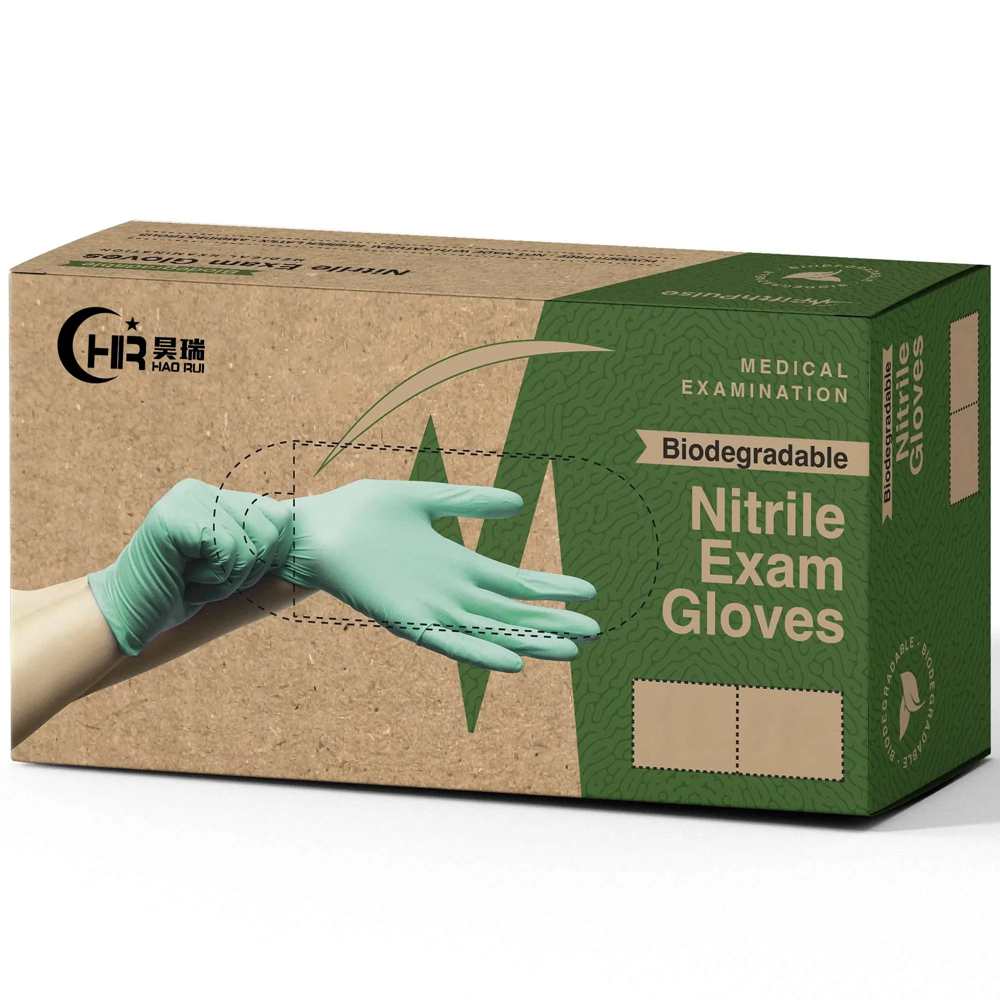 Eco Friendly Powder and Latex Free Disposable Biodegradable Nitrile Gloves
