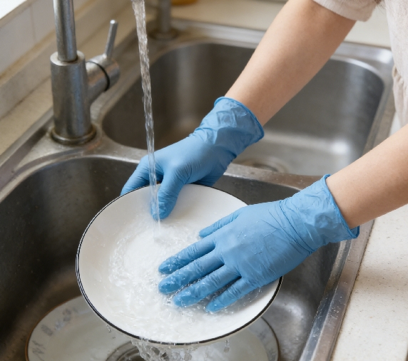 Exam-Grade Blue Nitrile Gloves for Food Service, Disposable and Safe