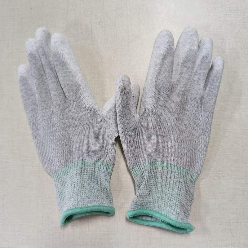 Anti Static Carbon Fiber PU Coated ESD Palm Fit Gloves