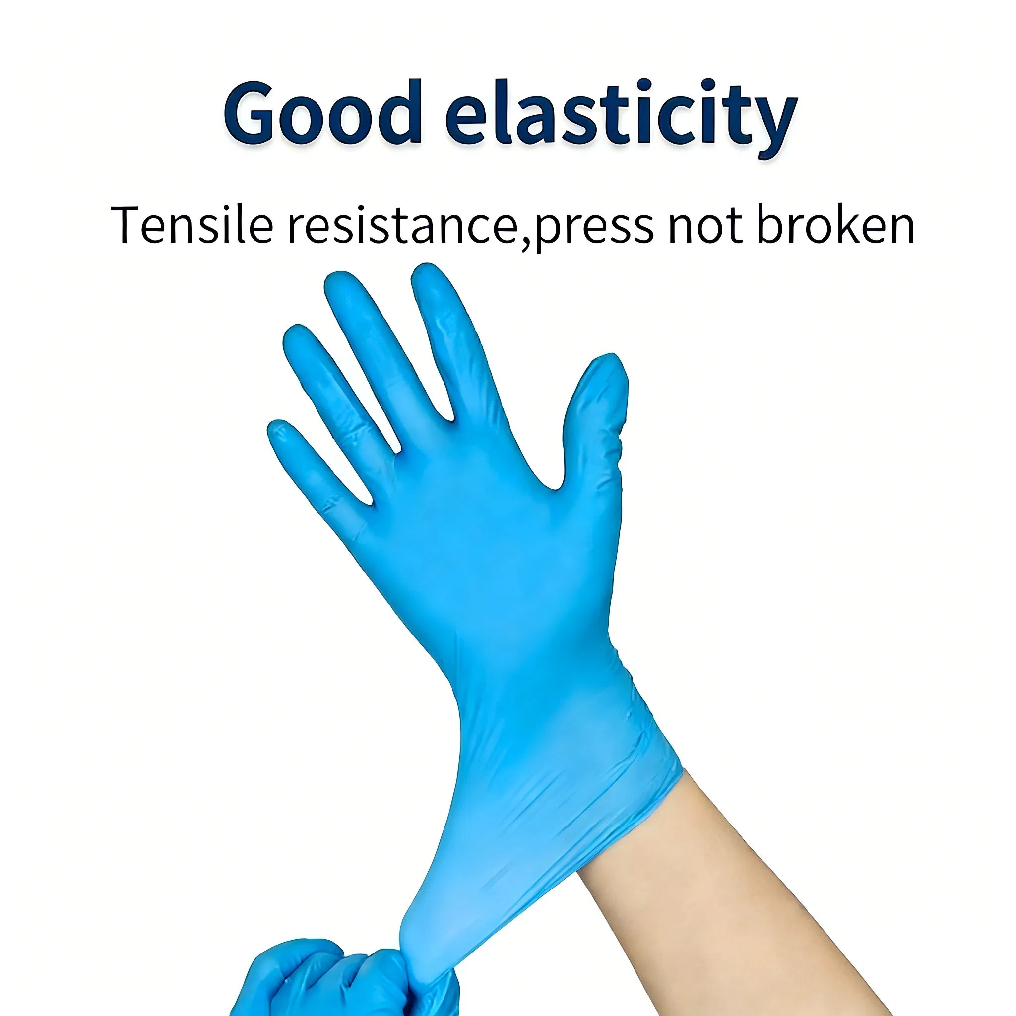 Smooth Blue Vitrile Gloves Blened Vinyl Nitrile Gloves with Good Tensile Resistance for Examination, Laboratory, Food, Household
