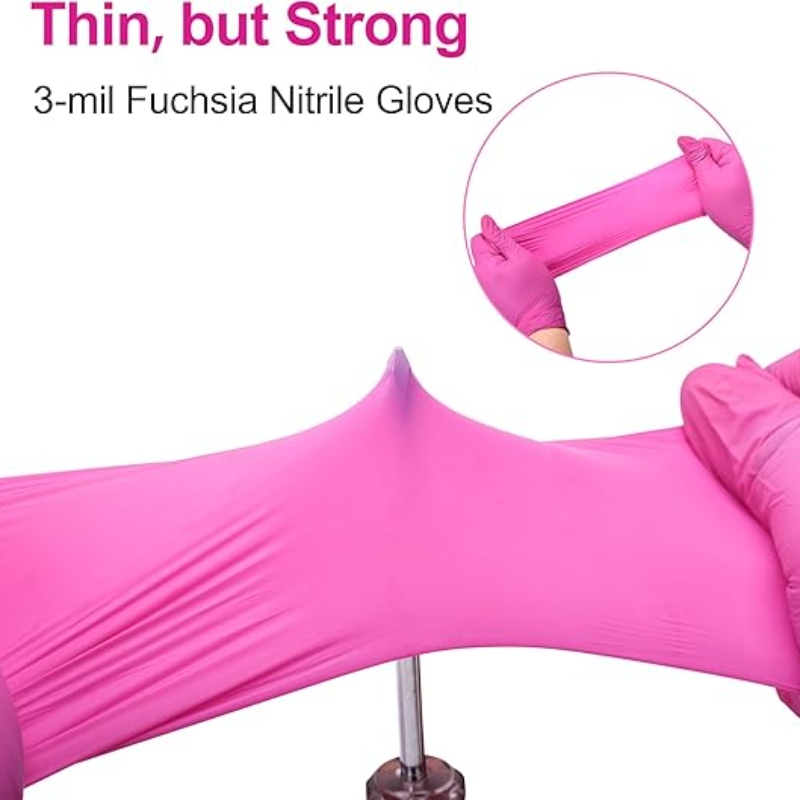 Wholesale Good Price Disposable Pink Nitrile Gloves Non Sterile Gloves Box