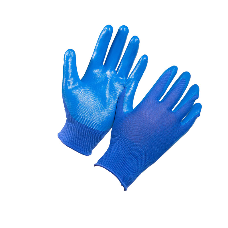 13G Polyester Oil Resistant Heavy Duty Industrial Nitrile Gloves