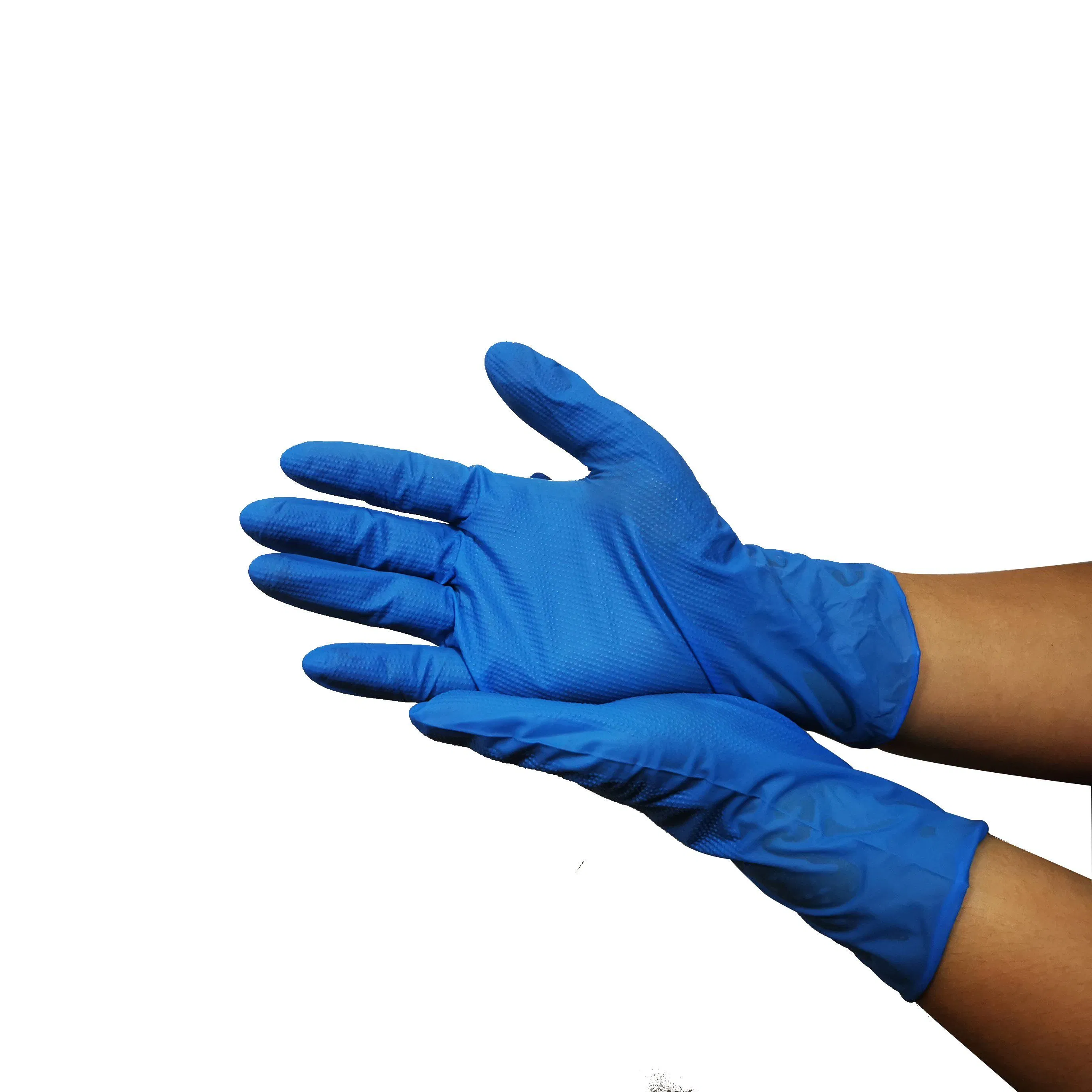Heavy-Duty Blue Nitrile Gloves - Chemical Resistant, Disposable for Industrial Use