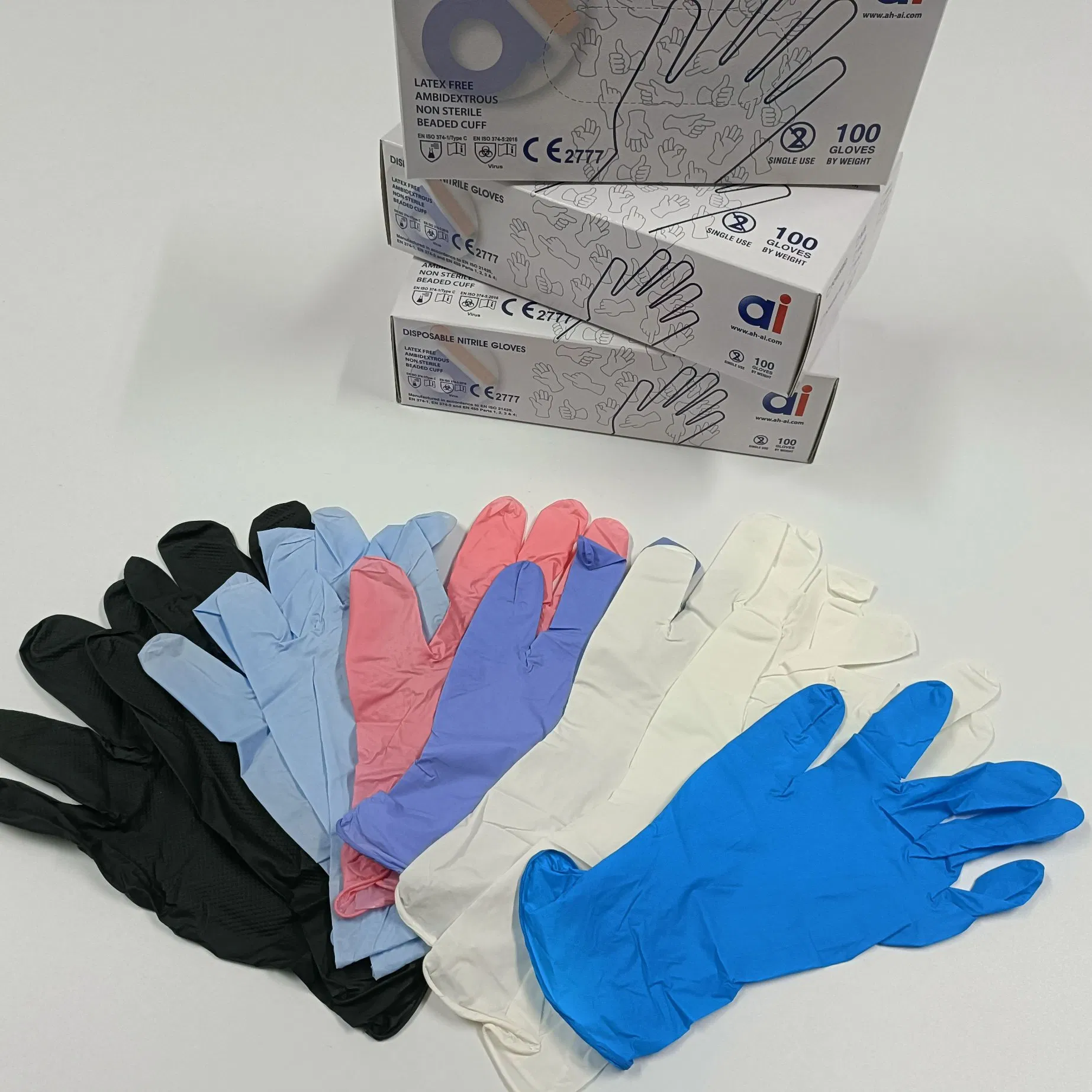 Powder-Free Nitrile Exam Glovesdisposablesafety Rubber Gloves for Medical Salon Household