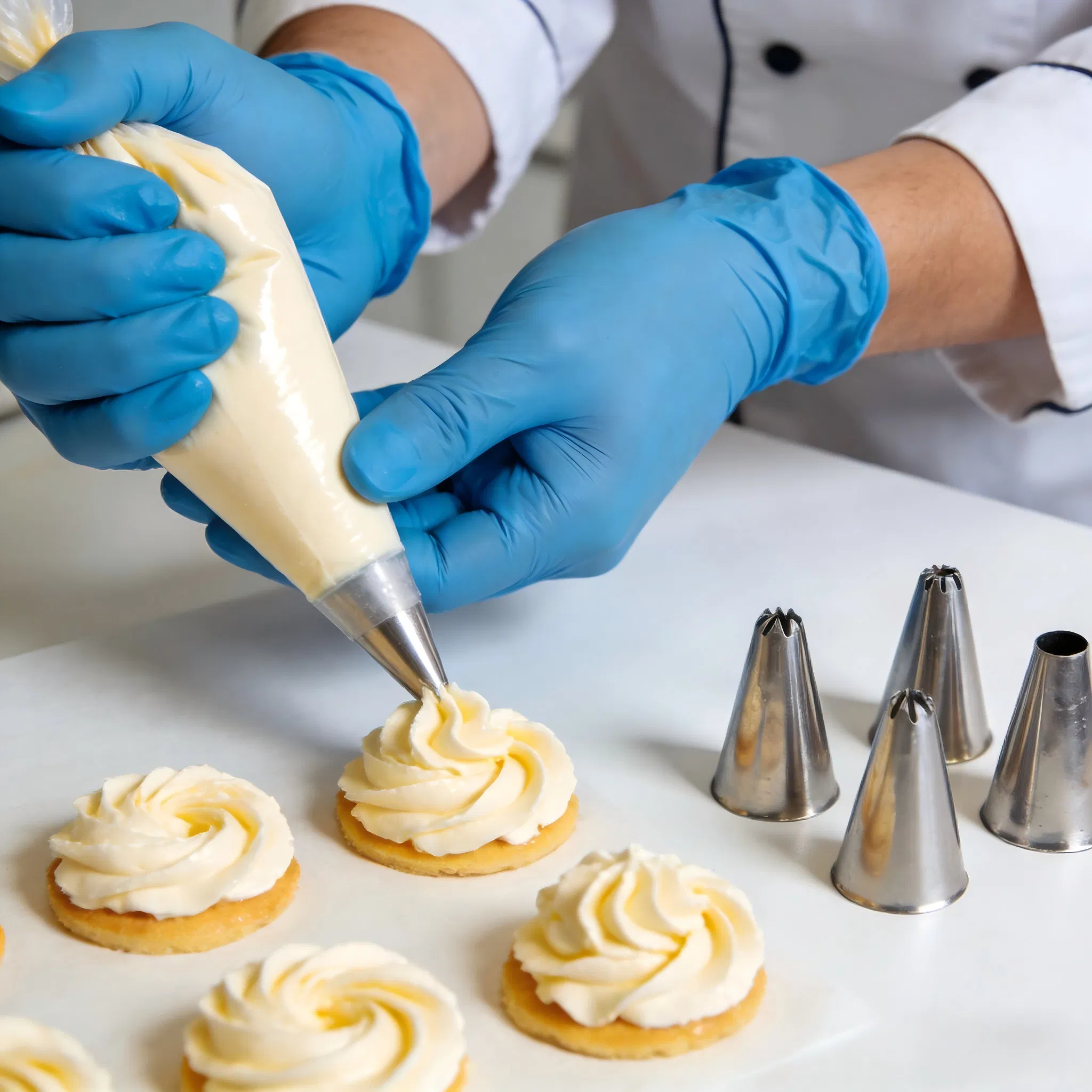 Blue Sail Vitrile Gloves, Blended Gloves, Smooth Surface, Blue Color, En455 Certified