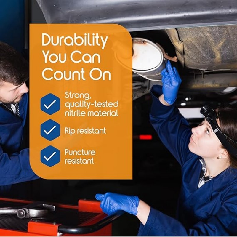 Grip Heavy Duty Industrial Orange Nitrile Gloves with Raised Diamond Texture, 8-Mil