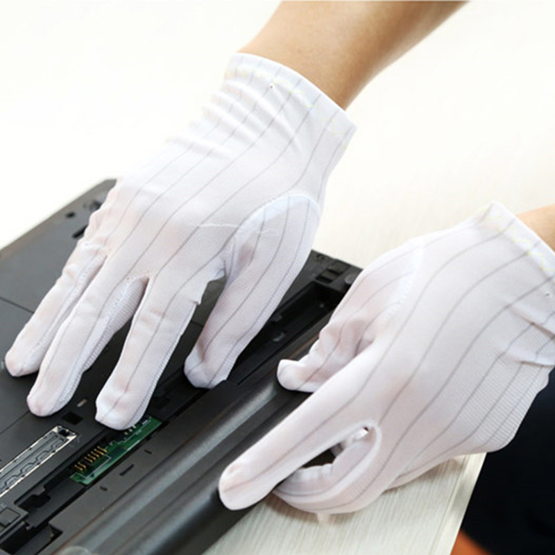 Striped Anti-Static ESD Gloves Comfortable Light Fit Gloves Practical Professional
