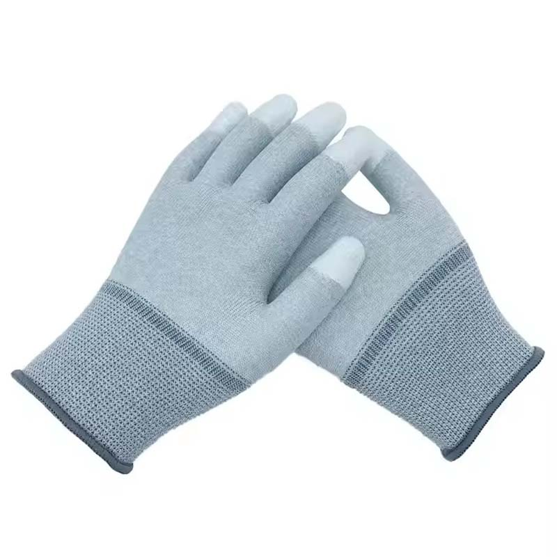 Carbon Fiber Antistatic ESD Safety PU Finger Coated Working Gloves