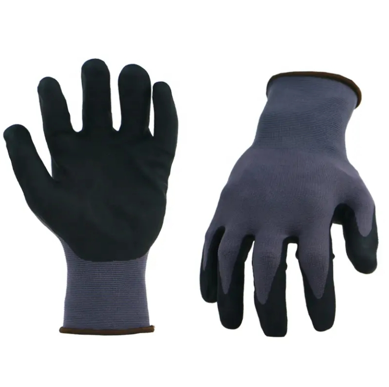 Premium Heavy-Duty Nitrile Foam Coated Work Gloves for Construction and Industrial Safety