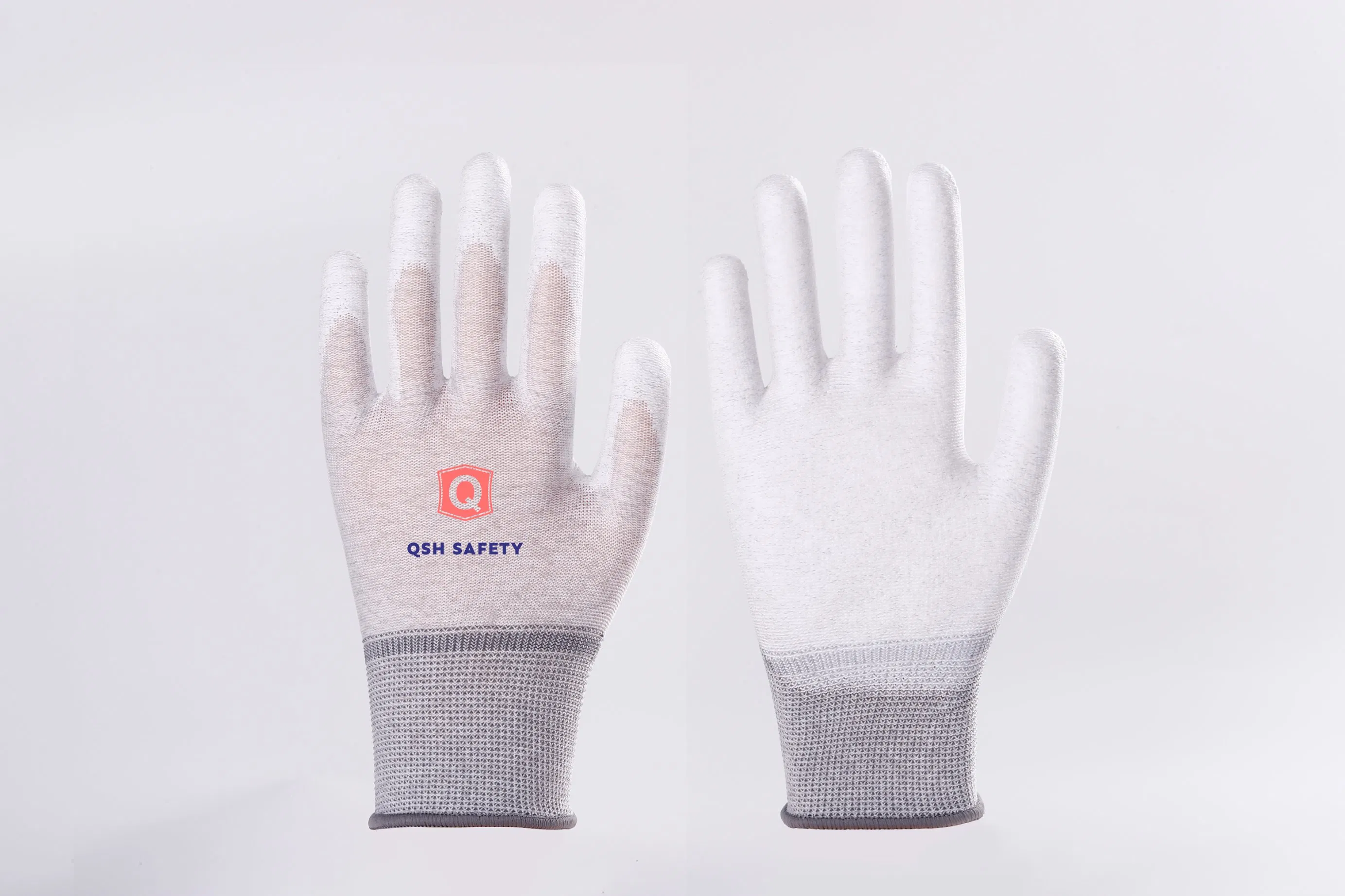 Nylon Carbon Fiber PU Palm Coating Anti-Static Protection Safety Work ESD Gloves