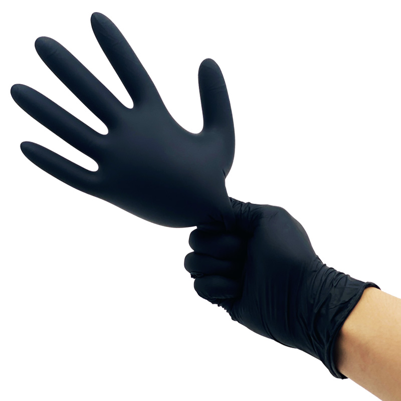 Heavy Duty Black Disposable Nitrile Gloves for Automotive, Tattoo, and Industrial Use