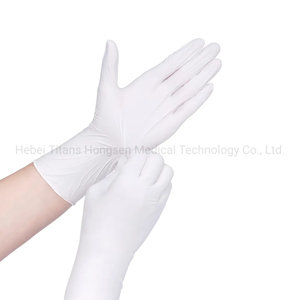 Titanfine Special Design Widely Used Oil Resistant Biodegradable Disposable White Gloves Nitrile