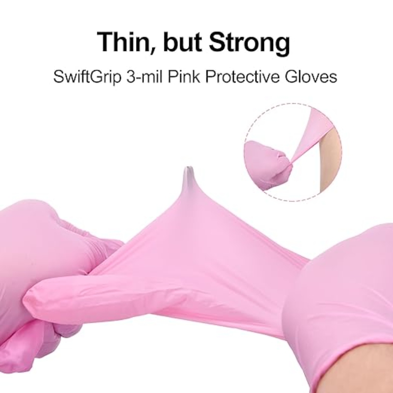 Wholesale Good Price Disposable Pink Nitrile Gloves Non Sterile Gloves Box