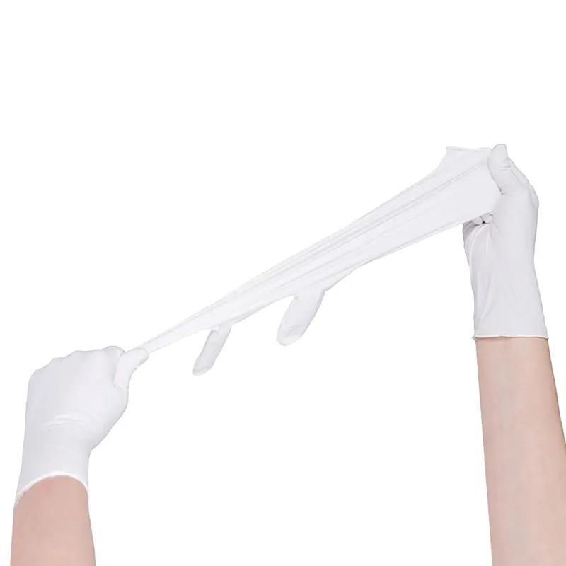 12" Hot Selling Waterproof White Disposable Biodegradable Clean Nitrile Glove