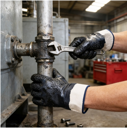 BSCI DDSAFETY OEM superior Blue Nitrile Work Gloves Fully Dipping Heavy Duty Safety Glove Resistant Industrial Labor Gloves Waterproof Ce