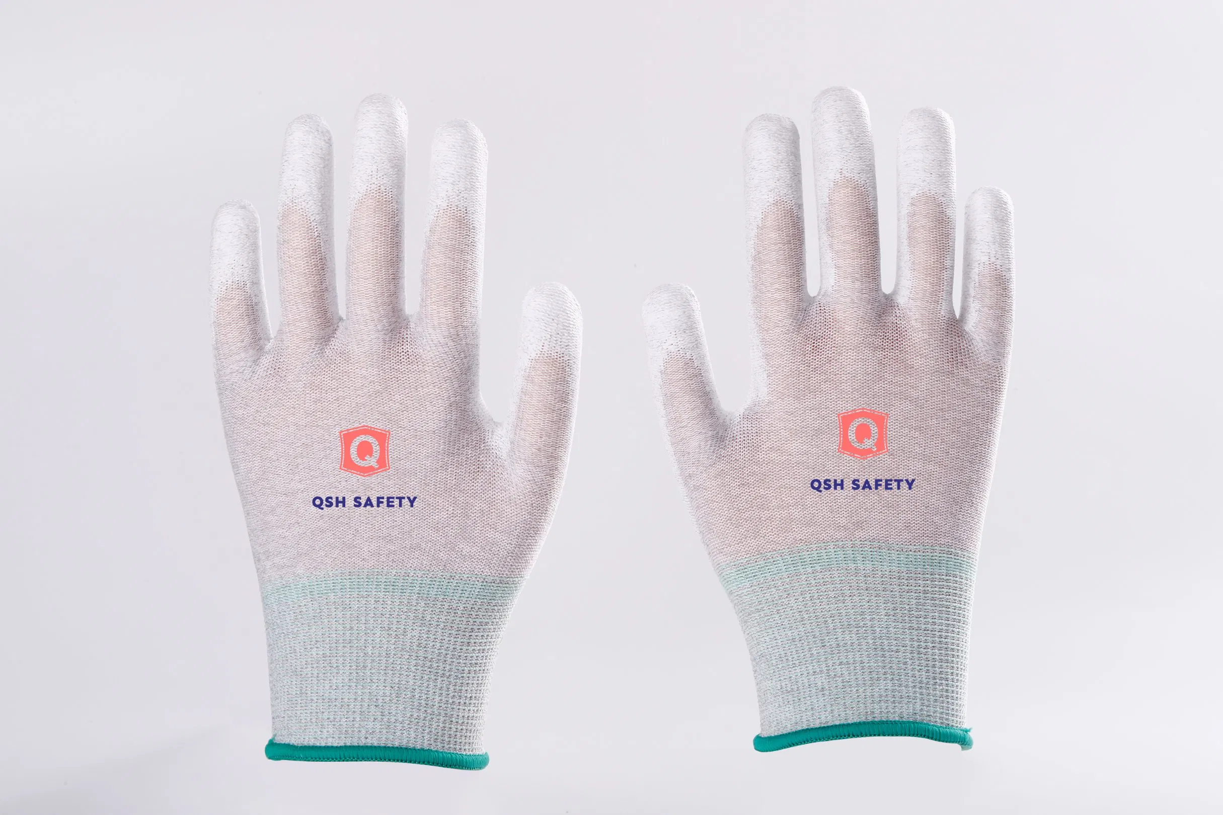 Nylon Carbon Fiber PU Palm Coating Anti-Static Protection Safety Work ESD Gloves