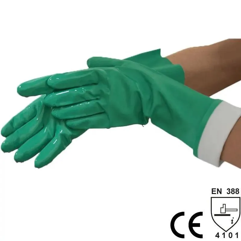 Green Nitrile Industrial Gloves