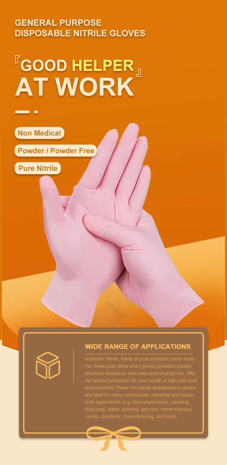 Nitrile Pink Gloves