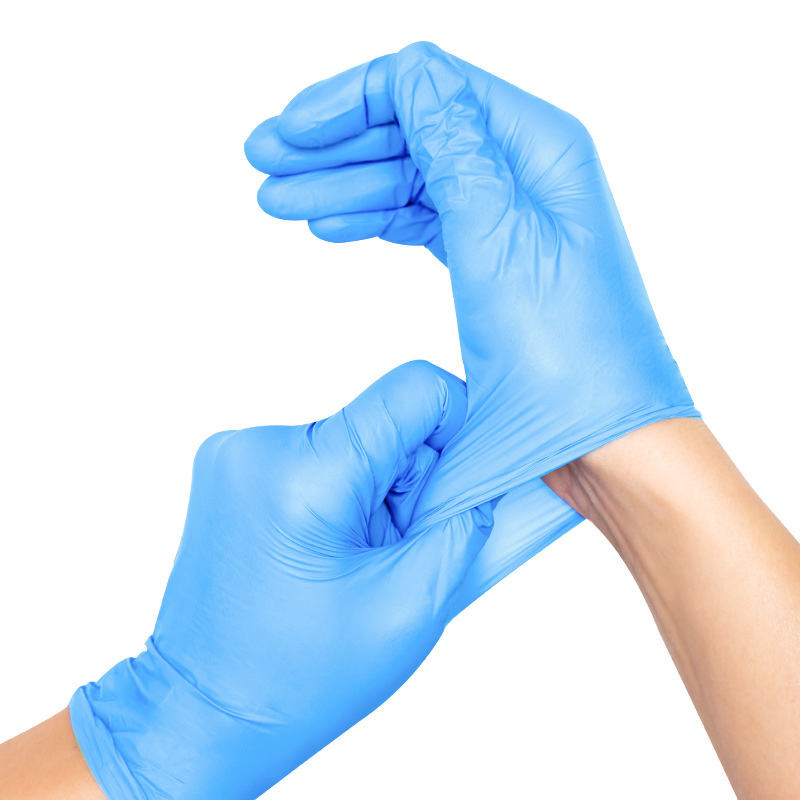 Industrial Blue Nitrile Gloves Disposable Powder Free Chemical Resistant