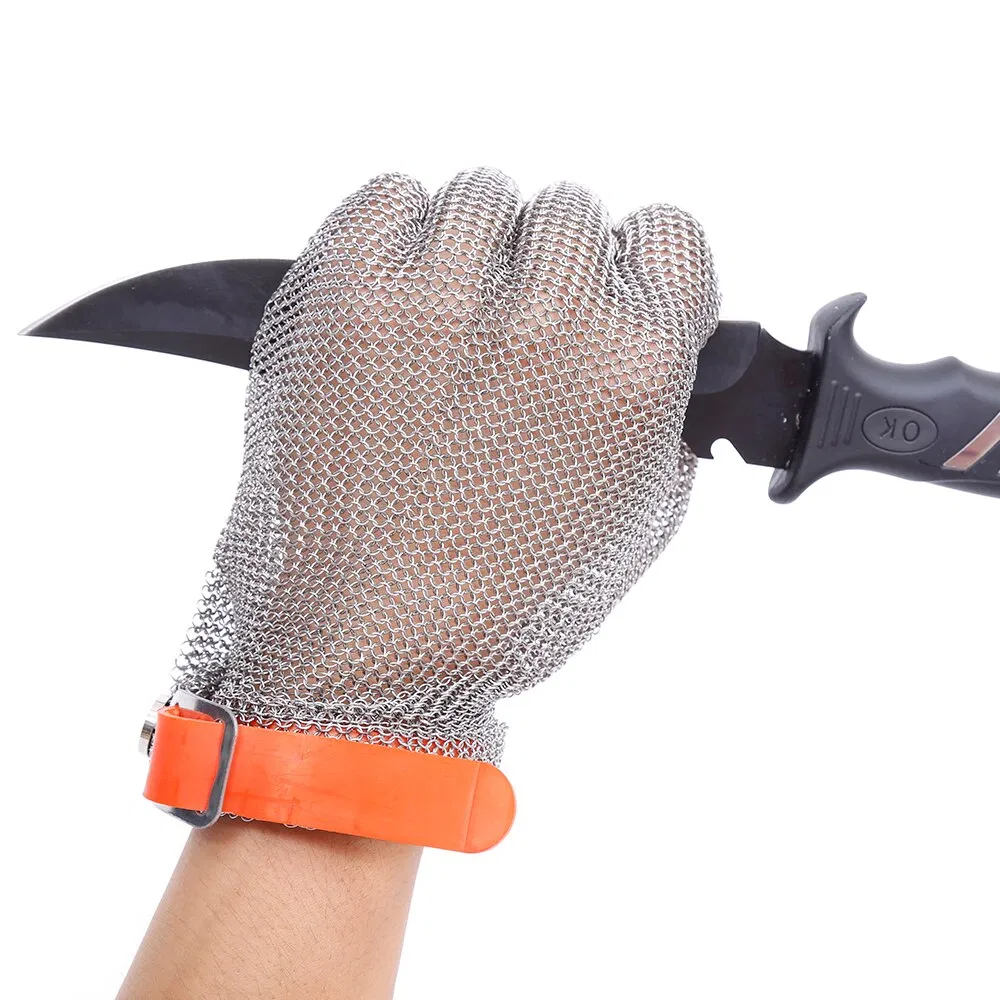 Food Grade Stainless Steel Mesh Glove for Kitchen and Slaughterhouse Use, Comfortable Fit and Long Service Life