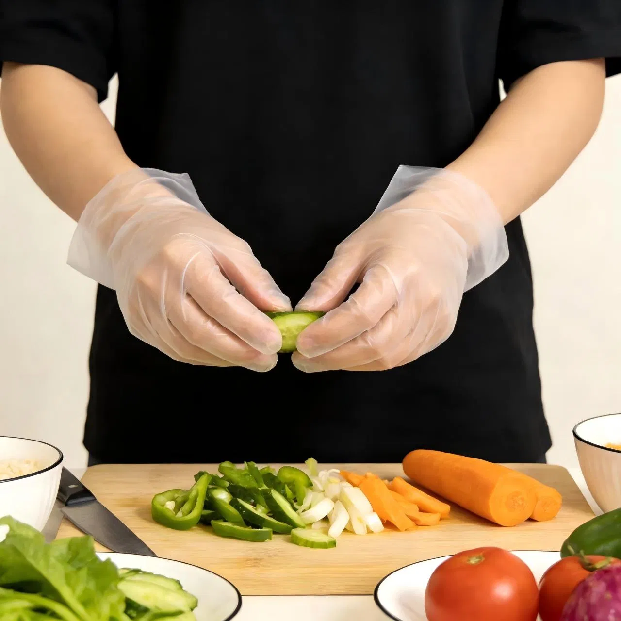 Latex Free TPE Gloves with 500% Stretch for Food-Safe