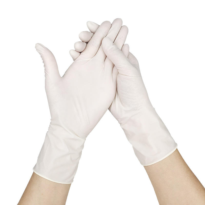 Custom Asia High Quality Disposable Sterile Chemical Resistant Medical Powder Free Surgical Examination Latex Gloves Logo for