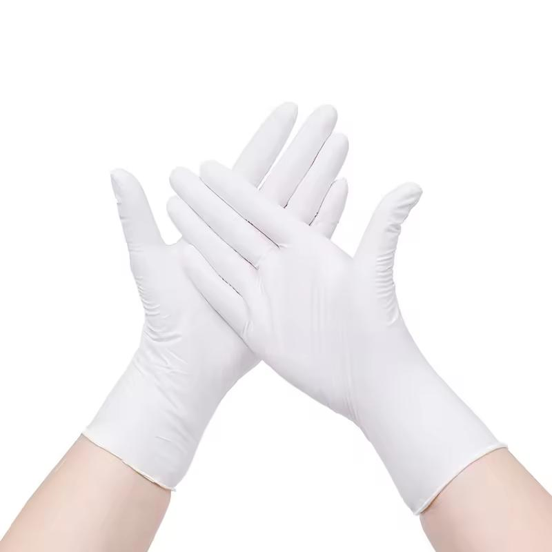 12" Hot Selling Waterproof White Disposable Biodegradable Clean Nitrile Glove
