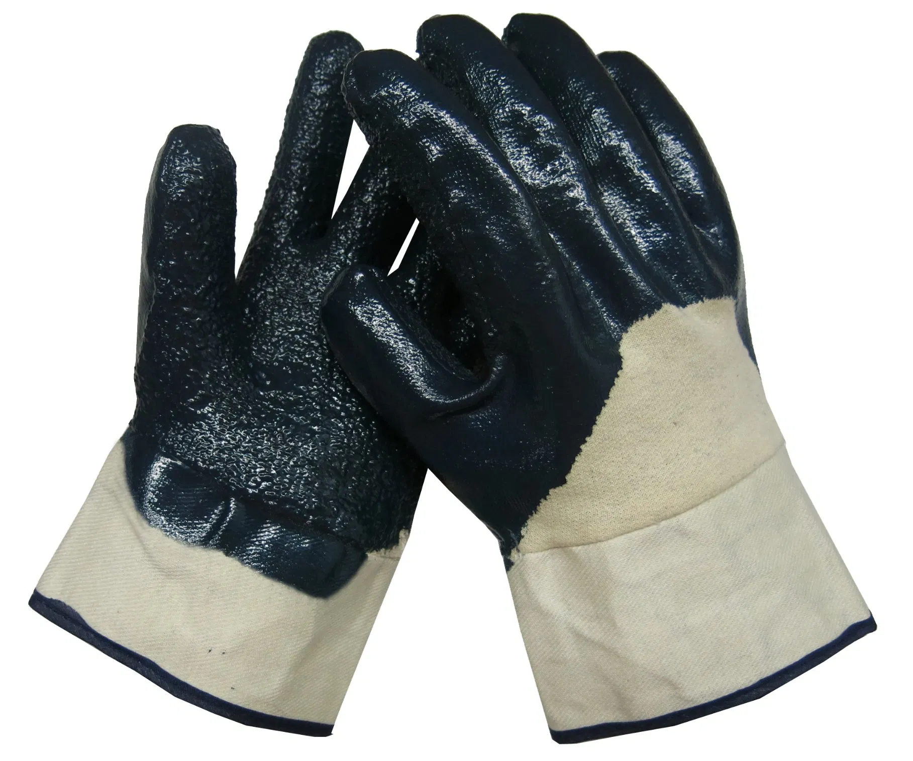 BSCI DDSAFETY OEM superior Blue Nitrile Work Gloves Fully Dipping Heavy Duty Safety Glove Resistant Industrial Labor Gloves Waterproof Ce