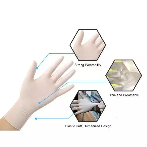 Medical Disposable Latex Exam Gloves Powder Free Powdered Rubber Surgical Non Sterile for Surgery Operation