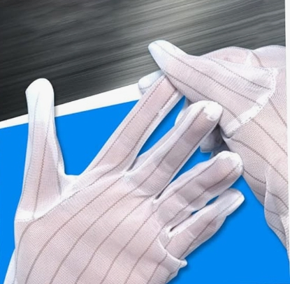 Striped Anti-Static ESD Gloves Comfortable Light Fit Gloves Practical Professional