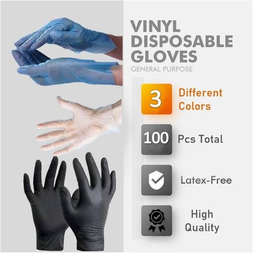 Black Wholesale Disposable Latex Vinyl Safety Examination Protective PVC Rubber Nitrile Exam Glove for Hospital/Household/Beauty/Food
