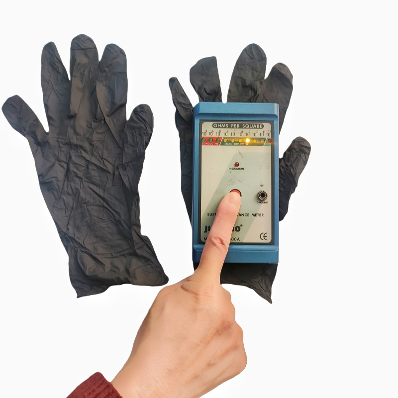 Premium Black Disposable ESD Nitrile Gloves, Anti Static 10^6-10^9ω, S/M/L/XL for Electronics Assembly &amp; Cleanroom (100PCS/Box)