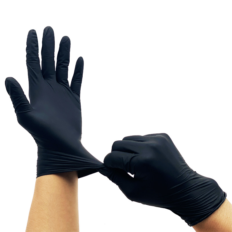 Heavy Duty Black Disposable Nitrile Gloves for Automotive, Tattoo, and Industrial Use